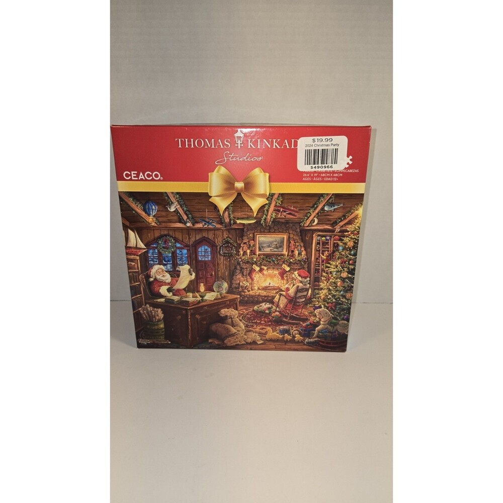 Thomas Kinkade Ceaco Jigsaw Puzzle Santa Checking His List 2023 Complete Mrs